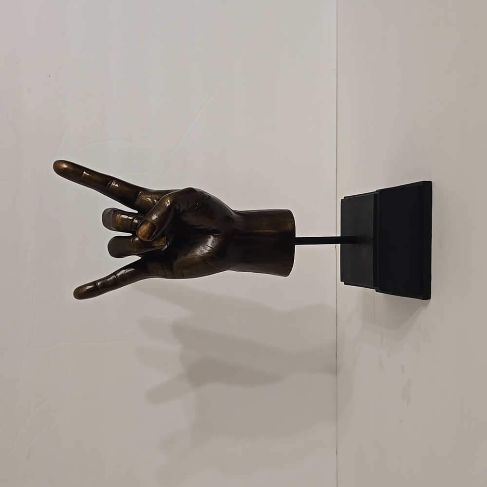 Hand Cast Statue 'Rock On' -  Bronze Tone